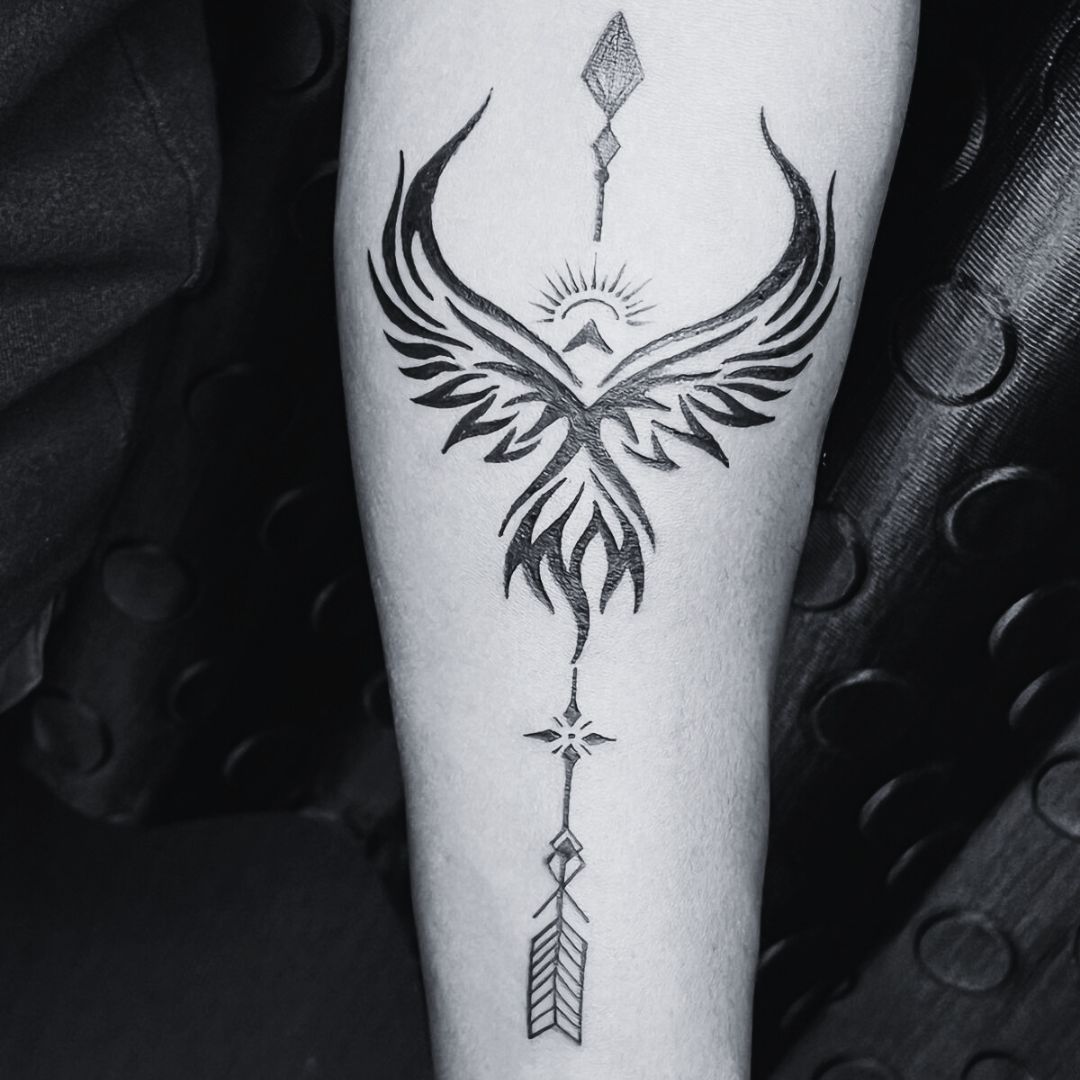 Forearm tattoo design made in body tattoo studio kalyan